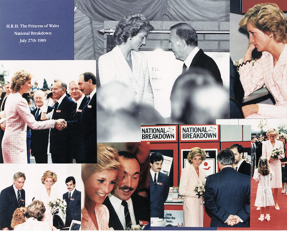 HRH Diana, Princess of Wales opening National Breakdown's Leeds headquarters